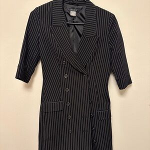 Venus Black Pinstripe Blazer Dress